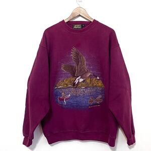 Vintage 90s Eddie Bauer Graphic Sweatshirt Mens L Outdoor American Sportsmen USA